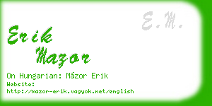 erik mazor business card