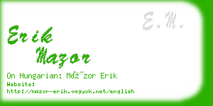 erik mazor business card